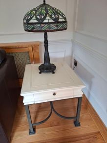 2 cream coloured side tables and 1 coffee