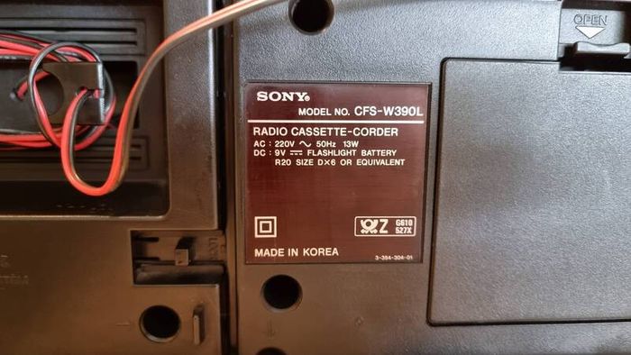 Sony CFS-W390L Radio Cassette-Recorder, perfect working order, from 1990