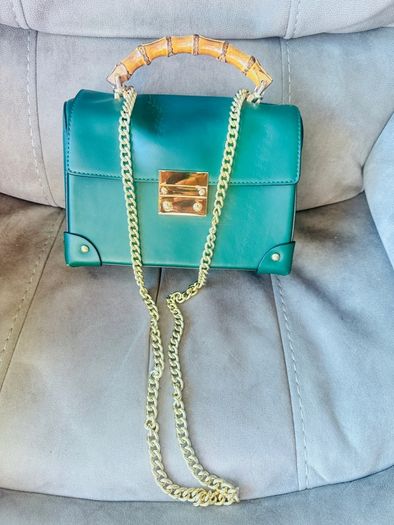 Celeste Padlock Small Bamboo Shoulder Bag