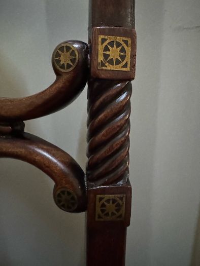 A Rare Pair of Regency Cut-Brass & Rosewood Side Chairs (c. 1820) - Celebrating 200 Years of Craftsmanship