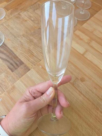 Eight champagne flutes