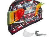 ILM Full Face Motorcycle Helmet with 2 Visors Pinlock-Compatible Clear and Tinted-Street Bike Motocross Casco ECE Model Z501