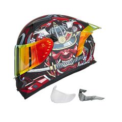 ILM Full Face Motorcycle Helmet with 2 Visors Pinlock-Compatible Clear and Tinted-Street Bike Motocross Casco ECE Model Z501