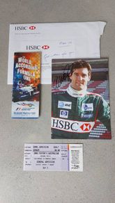 Hand signed Mark Weber Jaguar Racing photo and 2003 Australian Grand Prix Original Ticket