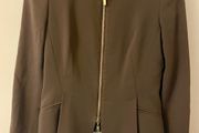 Escada Brown Peplum Zip Jacket Blazer EU 36 UK 8 Excellent Condition