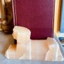 Vintage Onyx Marble Sphinx Bookends Heavy Decorative Pair Image 3