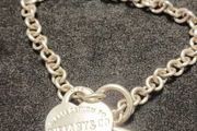 Please Return To Tiffany &amp; Co. Sterling Silver Center Heart Tag Bracelet