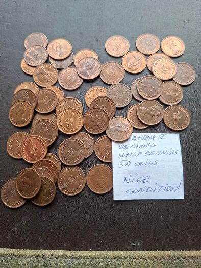 Great Britain. Elizabeth II. 50 coins x1/2p (1971-1982) Nice Condition!