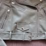 New STRADIVARIUS Olive Green Leather Jacket size XS Image 3