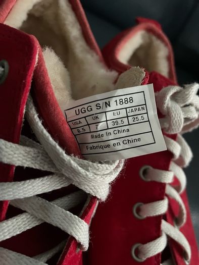 UGG sneakers red women's shoes size 39.5