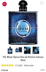 YSL black Opium INTENSE brand new sealed genuine 90ml