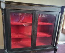 vintage china cabinet double glass doors