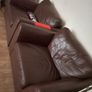 Real leather sofa set, 3 seater and single sitters Image 2