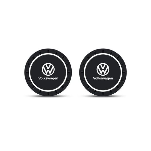 New 2pcs Car Coaster Mats Water Cup Non-slip Pads For Volkswagen GOLF 5 Tiguan Polo Golf 6 Golf 7 Jetta Accessories