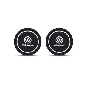 New 2pcs Car Coaster Mats Water Cup Non-slip Pads For Volkswagen GOLF 5 Tiguan Polo Golf 6 Golf 7 Jetta Accessories