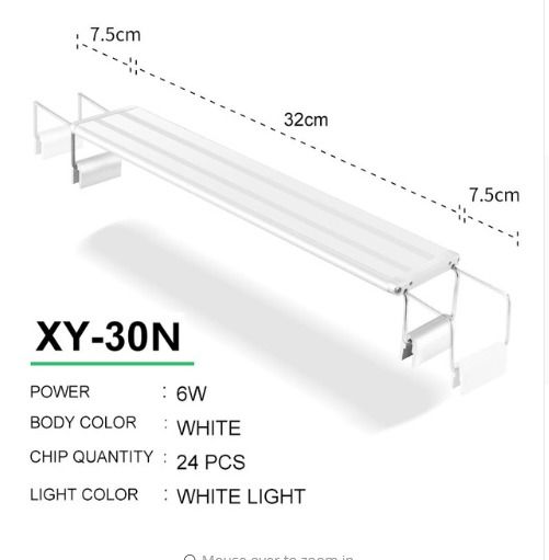 22-49cm Fish Tank Lamp With Extendable Brackets White And Blue LEDs Fits for Aquarium