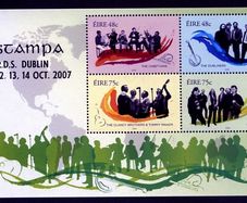 2007 Ireland Stampa Public Souvenir om Music Commemorative Stamps Miniature Sheet Overprinted for Stampa Mint Never Hinged (MNH)