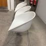 4x White Designer Chairs  Italian Design Chrome Legs Image 3