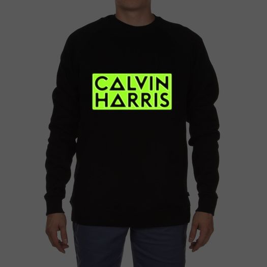 Calvin Harris sweatshirt glow in the dark logo Calvin Harris dj sweatshirt