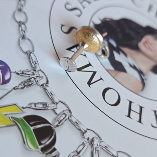 Thomas Sabo  Cocktail charm 925 sterling silver with orange/enamel and a small  red cherry detail