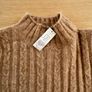 Jessica Simpson Women's Long Sleeve Cable Knit Sweater Dress - Tan Brown - Belt Image 3