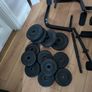 weight bench with weights and bars Image 5