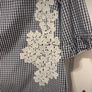 top Bnwt gingham navy & white short sleeved button back top Lenny .B size 1 (8-10) Image 6