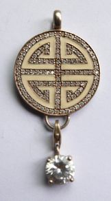 THOMAS SABO 925 Serling Silver Lucky Great Blessing Symbol  Pendant with Stone Detail