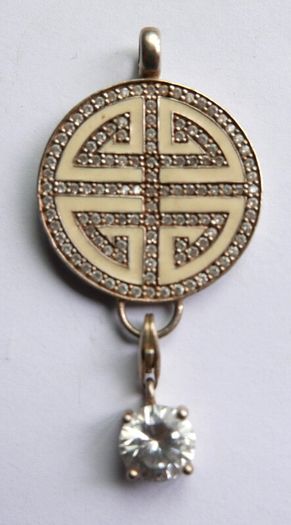 THOMAS SABO 925 Serling Silver Lucky Great Blessing Symbol  Pendant with Stone Detail