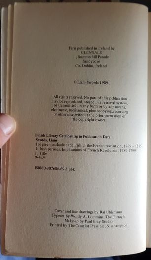 The Green Cockade: The Irish In The French Revolution 1789-1815 by Liam Swords