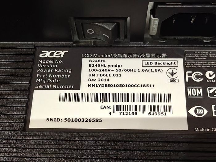Acer 24-inch FHD Monitor B246HL
