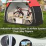 Bike Storage Shed Tent, 210D Oxford Fabric PU4000 Waterproof Bicycle Shed, 53" High-Clearance Outdoor Shelter for 2-3 Bikes, Portable Storage for Motorcycles Garden Tools & Lawn Mowers Image 3