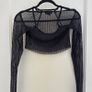 Black mesh long sleeve crop top Image 2