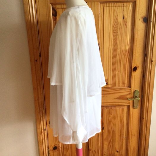 Ladies ZHENZI white floatie chiffon blouse top XXL 24/26 Includes postage