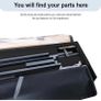 Small Double Bed Frame, Black, Upholstered Wooden Slat Bed Frame with Headboard Image 6