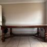 Large Solid Oak Dining Table & 12 Chairs Image 2