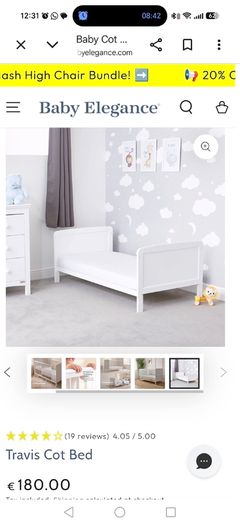Cot/junior bed/matress/bumper/sheets