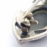 925 Vintage Sterling Silver Black Onyx & Marcasite Accents Brooch Image 7