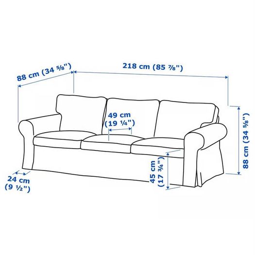 3-seater sofa - cream textured fabric