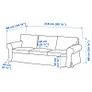 3-seater sofa - cream textured fabric Image 7