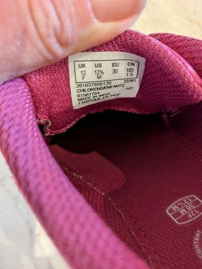 Clarks girls trainers UK 12