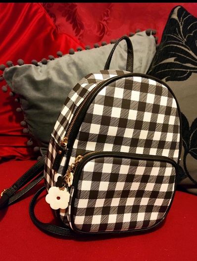 Chic Checkered Mini Backpack Claires