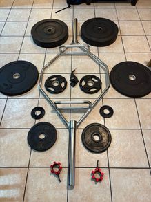 Olympic Hex Bar, Olympic + Incremental Weight Plates!!!