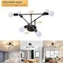 NEW SALE | Chandelier Light, 6 Lights Industrial Semi Flush Mount Ceiling Lamp, Vintage Chandelier Lighting for Living Room Bedroom Kitchen Dining Room Hallway E27 Image 5