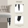 Vintage Leisure Accent Chair with Button Tufted Straight Back, Turned Legs, Thick Sponge Padding for Living Room, Dining Room, Study, Beige Image 5