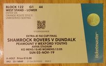 Dundalk v Shamrock Rovers FAI Cup Final 2019 match ticket football Ireland