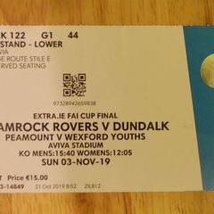 Dundalk v Shamrock Rovers FAI Cup Final 2019 match ticket football Ireland