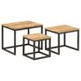 Nesting Coffee Tables 3 pcs Solid Wood Mango and Iron Image 2