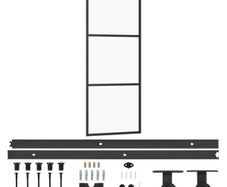 Sliding Door with Hardware Set ESG Glass&Aluminium 76x205 cm
