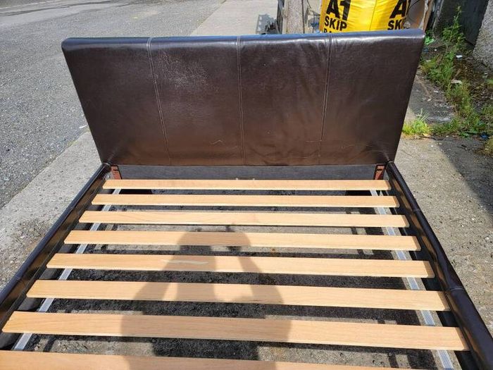 Double Bed Brown Leather
